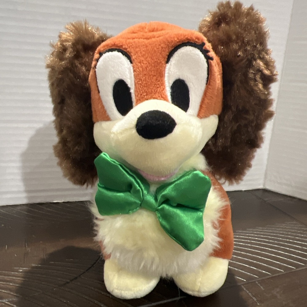 FIFI Puppy Cocker Spaniel Dog Plush Green Bow 6" Disney Minnie Mouse Friend‎
